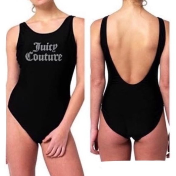 Juicy Couture Black One Piece Swimsuit Women's Size Small - Picture 2 of 12